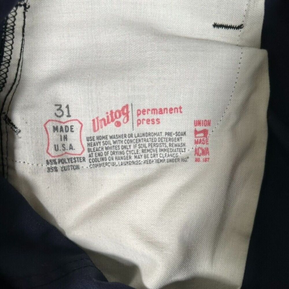 Unitog Pants Mens 30x29 Blue Vintage Canvas Union Made Casual Preppy Workwear - Picture 9 of 10